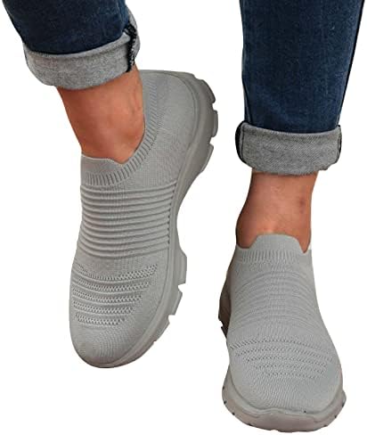 רשת נעלי נשים דירות בוהן עגול מזדמן שטוח נעלי קומפי לנשימה נעל החלקה מאמן סניקרס הליכה נעליים