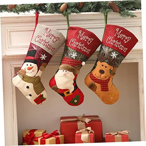 שקית jojofuny תיקים אדומים למתנות גרביים של סנטה גרביים גרביים לחג המולד גרביים גרבי