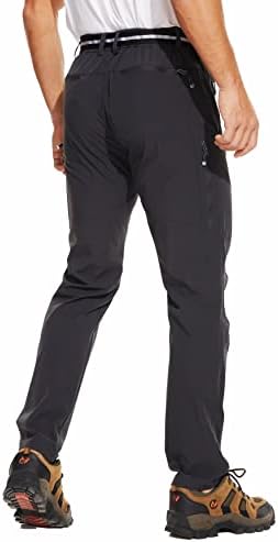 מכנסי הליכה של Natuvenix לגברים, מכנסי נסיעות יבשים מהירים גברים למכנסי עבודות מתיחה מכנסיים חיצוניים