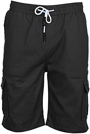 מכנסיים קצרים של JOOTOO Mens קיץ צבעים מזדמנים של גברים מזדמנים המותניים האלסטיים המותניים כותנה מכנסיים קצרים