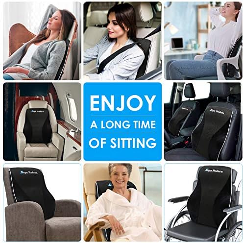 כרית תמיכה המותנית לכיסא משרדי ומושב רכב תמיכה בגב קצף זיכרון כרית אחורית להקלה על כאבי גב תחתון,