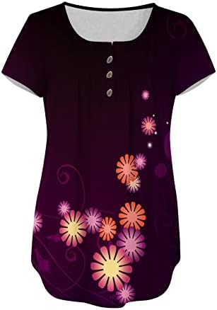 צמרות נשים חולצות טוניקה ארוכות לבושות ללבוש עם חותלות חולצת חוף פרחונית של צ'ינואיזרי מחבוא חולצת קיץ