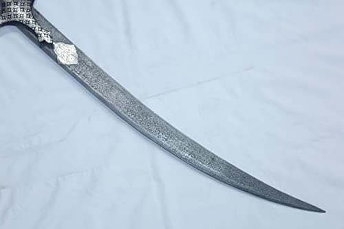 פגיון פגיון אמנותי סכין חוט כסף בידרי עבודת דמשק פלדה נדן קטיפה B685
