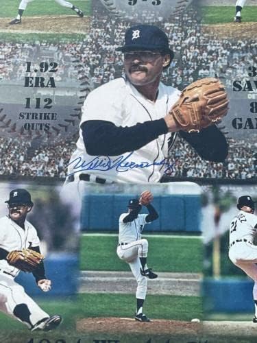 ווילי הרננדז חתום על דטרויט טייגרס ממוסגרת 1984 פוסטר סדרת העולם JSA COA - תמונות MLB עם חתימה