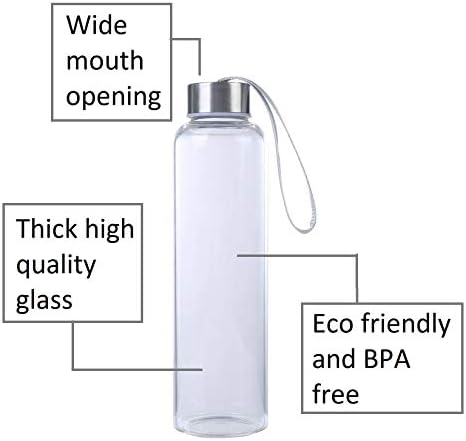 מטורף 2 הזמינו זכוכית חידוש מעוררת השראה BPA בקבוק מים הידרו בחינם 20 גרם. עם רצועת נשיאה מסגנון מטורף