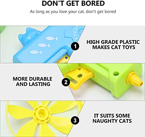 Balacoo 2 Sets CAT Fetch Toy כיף כיף אינטראקטיבי כלב חתול חתול מסלולי צעצוע מעופף משגר צלוחית לדיסק לאימוני