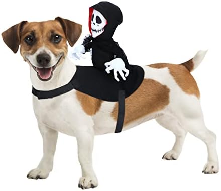 Fiestatime כלב מפחיד תלבושות ליל כל הקדושים רוח רפאים -בגדי חיות מחמד תלבושת ליל כלבים מדיום