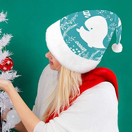חג המולד סנטה כובע, אוקיינוס דולפין חג המולד חג כובע למבוגרים, יוניסקס נוחות חג המולד כובעי לשנה