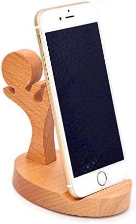 מעמד/מחזיק טלפונים סלולריים מעץ טבעי לאייפון אייפד סמסונג טלפון לוחית טבלאות PC PC Kungfu Boy Pose