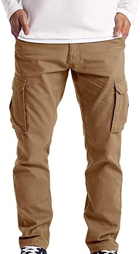 Znne Mens Cargo משקל קל משקל, מכנסיים טקטיים של גברים רגועים מתאימים לרגל ישר מכנסי מכנסי ספורט רגל ישר