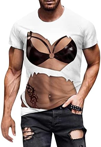 Lookatool Mens 3D שרירי דפוס דיגיטלי הדפסת חולצה אביב וטי קיץ אישיות שרירים