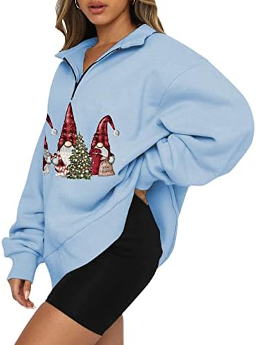 טוניקה לנשים 2022 חולצת טריקו לחג המולד מצחיק בגודל גדול סווטשירט סווטשירט קל משקל קפוצ'ונים קפוצ'ונים
