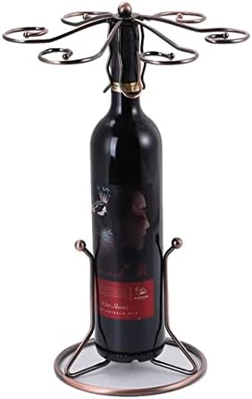 Aalinaa יין מתלה יין מתלה מתכת בקבוק יין מתכת ומחזיק זכוכית תצוגה עמדת עמד