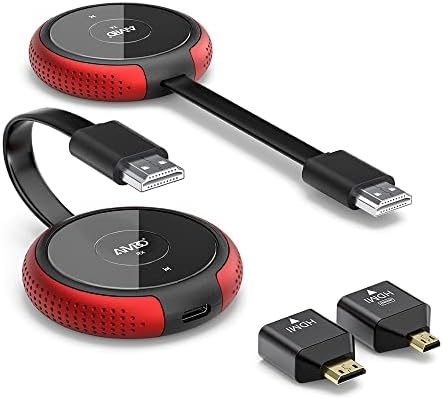 Timbootech Wireless HDMI משדר ומקלט 2 חבילה, Plug & Play, הזרמת מצגת שמע וידאו ללא פיגור, HDMI מאריך