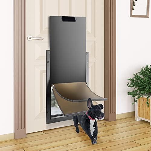 כלב דלת לכלבים גדולים, כבד החובה כלב דלת עם טלסקופית מנהרת כפול דש אלומיניום מסגרת אבטחת פנל עבור