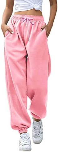 מכנסי טרנינג תחתונים של TSMNZMU לנשים עם כיסים מכנסיים רץ למותניים גבוה