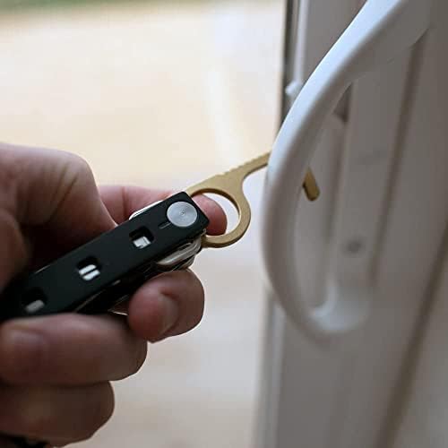 מפתחות פליז פינקי ללא מגע פותחן דלתות-כלי כיס רב תכליתי ללא מגע-כלי מחזיק מפתחות עמיד ללא מגע עם חרט לכספומט,