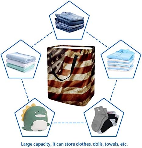 גראנג ' אמריקאי דגל גדול אחסון סל אחסון סל בגדי כביסת צעצוע אחסון סל