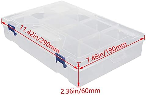 תיבת מארגן מחרוזת פלסטיק עם חוצצים, 11.42 על 7.48 על 2.36 אינץ', מיכלי אחסון מלאכת תא, 1 יחידות