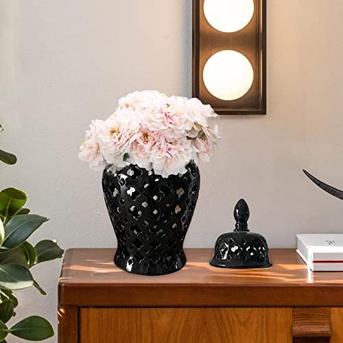Ｋｌｋｃｍｓ צנצנת ג'ינג'ר סריג אגרטל פרחים מנוקב בסגנון סיני סגנון 10 אינץ 'צנצנת אגרטל אגרטל דקורטיב