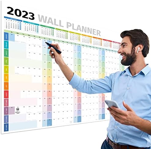 מתכנן קיר 2023 - גדול במיוחד 36 x 25in שנה מלא שנה של שנה קיר - 23 מתכנן בית ספר למורה, משרד, יסודות אוניברסיטאות
