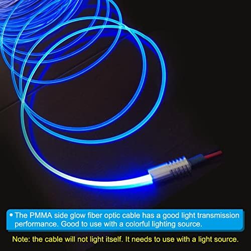 Patikil 3mm 3.0M PMMA צד זוהר סיבים אופטיים ערכת כבלים, עם תאורת אלומיניום LED 12V 1.5W מדריך קישוט מקור אור לתאורת