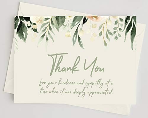 כרטיסי תודה ללוויה-שכול אהדה כרטיסי תודה עם מעטפות-הודעה בפנים