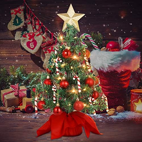 עץ חג המולד מלאכותי של PartyKindom Mini, עץ חג מולד מלאכותי, עץ שולחן עבודה מזויף של מסיבה חגיגית עם קישוטי תליית
