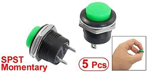 5 U0026 פעמים; SPST מיידי ללא מתג כפתור כובע עגול ירוק AC 6 A / 125 V 3A / 250 V DEFT ומקצועי