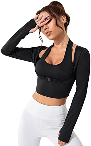 Colevyease's Cuting Out Halter Crop Top רגיל רזה מתאים
