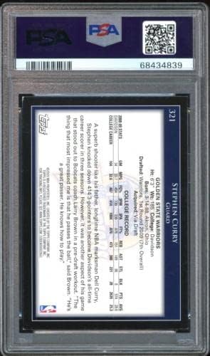 2009 Topps 321 סטיבן קארי RC טירון בכרטיס PSA/DNA אוטומטי אותנטי 10 - כרטיסי טירון של כדורסל כדורסל