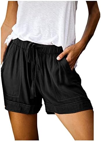נשים מכנסיים קצרים 2023 גדול שרוך מכנסיים קצרים קיץ אלסטי מותניים מזדמן קל משקל עם כיסים