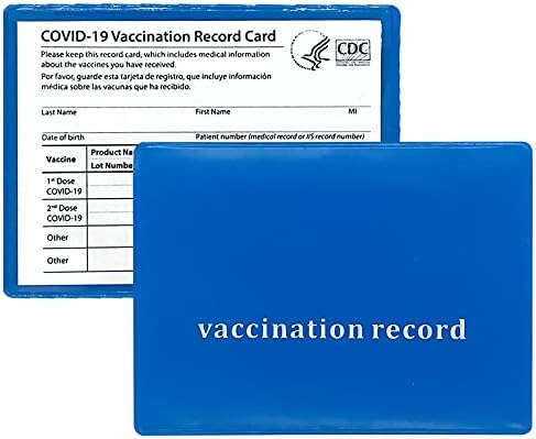 מחזיק כרטיס חיסון עמיד בפני שריטות 5 חבילות, מגן כרטיס חיסון לבקרת מחלות 4.2 על 3.2 אינץ ' חיסון