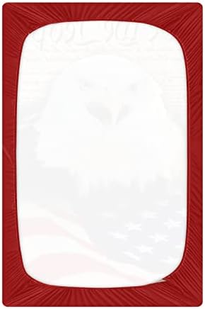 גיליון עריסה של דגל אמריקה של Xigua נוח נוח נוח למזרני עריסה סטנדרטיים ומזרני פעוטות, בנות ובנים