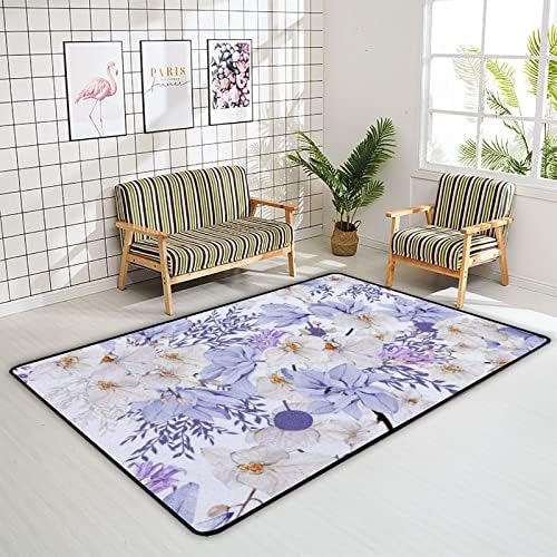 זוחל שטיח מקורה משחק מחצלת פרח סגול לסלון חדר שינה חינוכי משתלת רצפה שטיחים שטיחים 63x48 אינץ '