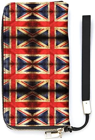 בריטי דגל ארוך ארנק לגברים נשים עמיד ארנק פאוץ כרטיס מחזיק עם רוכסן ורצועה עבור משרד נסיעות