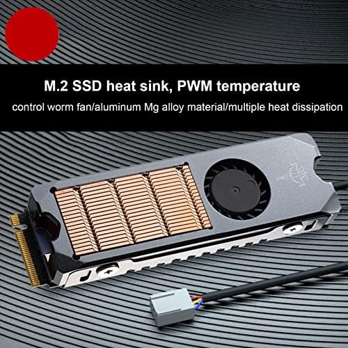 Pusokei M.2 SSD Heatsink, Cooler SSD Cooler, PWM מאוורר תולעת חכמה, סנפירי כיור נחושת טהורים,