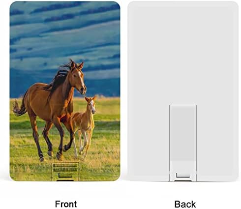 סוסת סוסים וכרטיס אשראי של סייח קטן USB Flash Flash המותאם אישית למקל מקל אחסון מפתח כונן 64 גרם