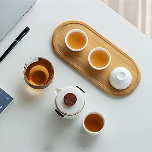 ערכת תה טיול של ZSEDP סט מתנה קטן סט קרמיקה סט תה מגש תה סיר תה