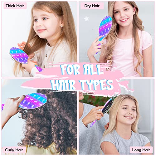 מברשת שיער לילדות לילדים-מברשת שיער יבשה רטובה לפעוטות - מברשת שיער חד קרן קשת לילדות קטנות-מברשת
