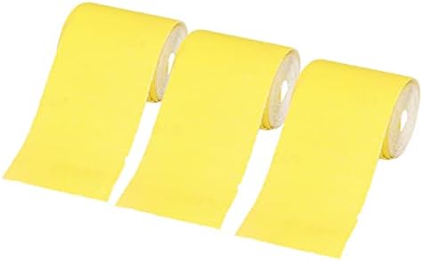 3 רולס גליל נייר זכוכית 16.4ft 40 חצץ שוחק ליטוש כלי טחינה לריהוט עץ גימור 3.66 אינץ 'רוחב צהוב