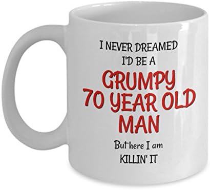 קרמיקה 70 יום הולדת ספל לגברים-מצחיק איסור פרסום הווה בשבילו-ממורמר זקן ספלי עבור 70 שנה ישן