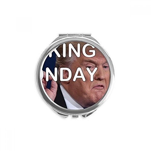 אמריקאי גדול נשיא מצחיק תמונה יד קומפקטי מראה עגול נייד כיס זכוכית