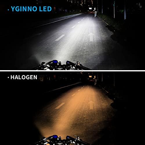 Yginno H4 LED פנס נורה אופנוע, 55W 19800 לומן בהיר במיוחד 9003 HB2 LED פנסי LED לאופנוע, ערכת המרה של CSP