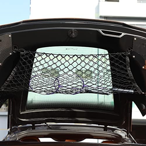 מכוניות אלסטיות מטען מטען רשת עבור C7 Corvette 2014-2019, תיק אחסון תא המטען לרכב, מארגן רשת מכוניות