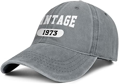 בציר 1973 כובע 50 יום הולדת מתנות לגברים ונשים רקום מתכוונן שטף כותנה כובעים