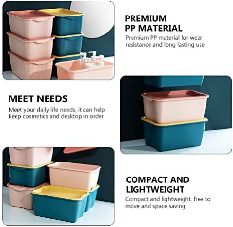 קבילוק יהירות אחסון מגירות 6 יחידות פלסטיק אחסון בינס עם מכסים פלסטיק אחסון סל ארגונית תיבת עבור מטבח בית