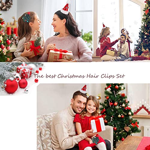 חג המולד שיער קליפים חמוד דקורטיבי חג המולד שיער אביזרי 2022 חג המולד קטן מתנות סיכות קרניים עץ חג המולד