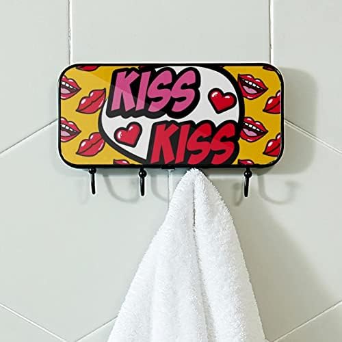 מחזיק מגבת Lyetny קיר רכוב מגבת מתלה אמבטיה תפאורה חלוקת חלוקת חלוק בגדים נשיקה נשיקת שפתון אדום
