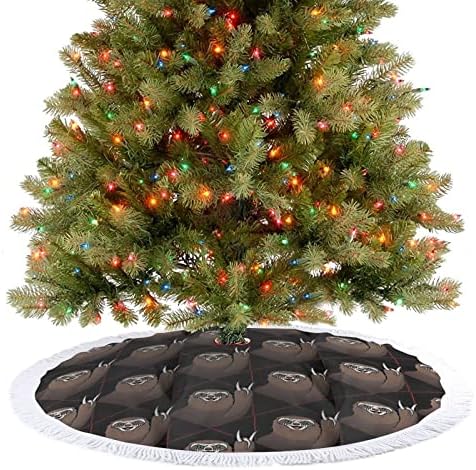 חצאית עץ חג המולד מצחיק הדפס מצחיק עם ציצית למסיבת חג מולד שמח תחת עץ חג המולד